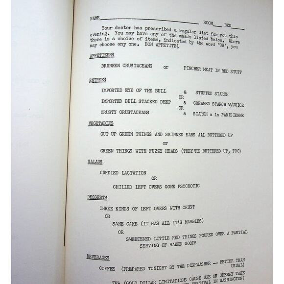 1965 Kagnew Medical Bulletin Humorous Dinner Menu US 7th Infantry Ethiopia Korea - Picture 4 of 7